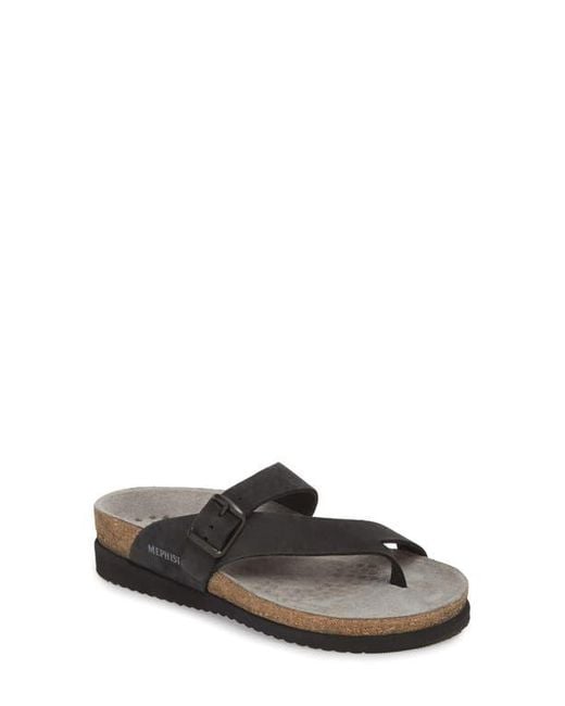 Mephisto Black Helen Toe Loop Sandal