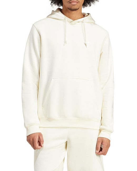 Adidas Originals White Essential Cotton Blend Hoodie for men