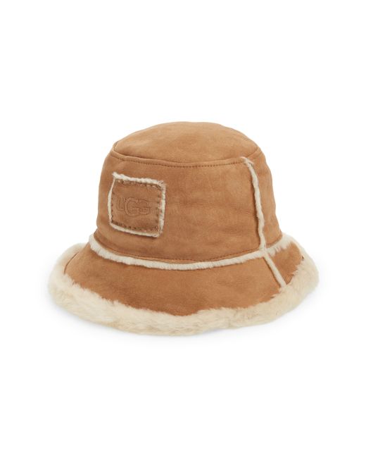 Ugg Natural ugg(r) Genuine Shearling Bucket Hat
