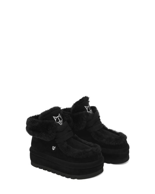 Naked Wolfe Black Bambi Suede/Shearling