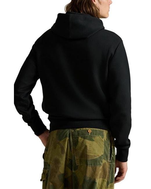 Polo Ralph Lauren Black Camo Big Pony Appliqué Double-Knit Hoodie for men