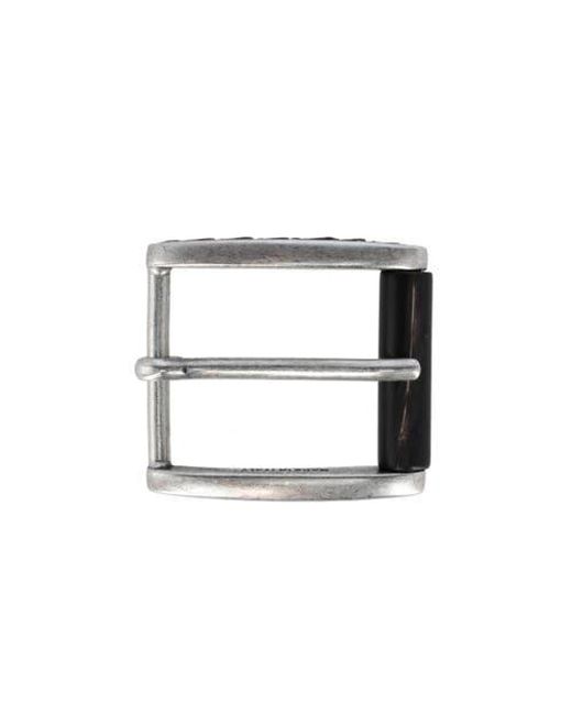 Trafalgar White 35Mm Italian Side Detailed Solid Brass With Stag Horn Roller Harness Belt Buckle for men
