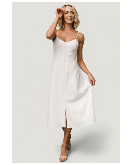 Baltic Born White Laya Button Front Dress