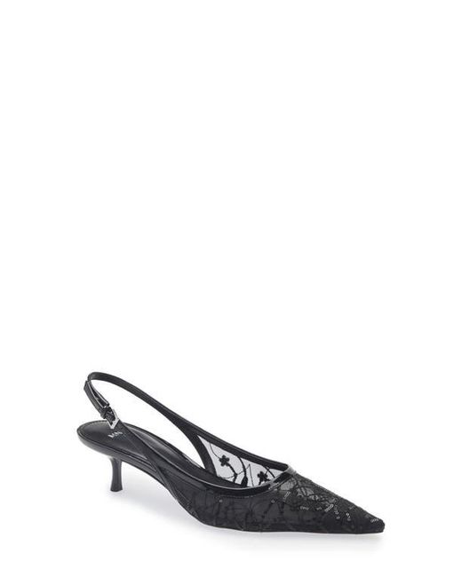 Mango Black Lorio Slingback Kitten Heel Pump