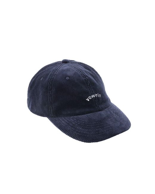 vowels Blue Corduroy Logo Cap for men