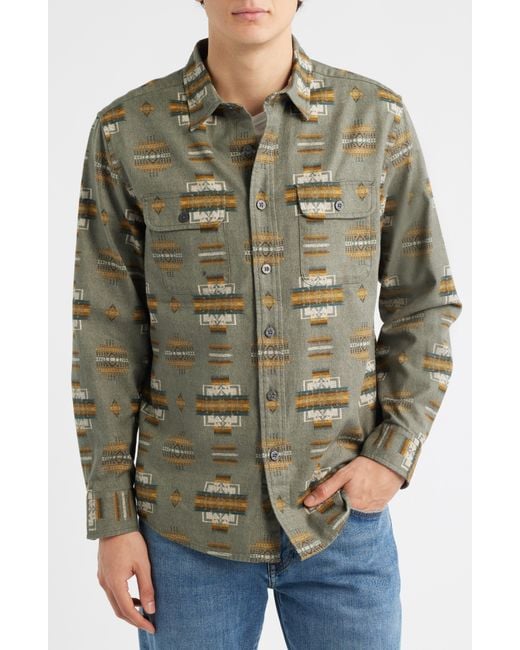 Pendleton Green Tanner Twill Button-Up Shirt for men