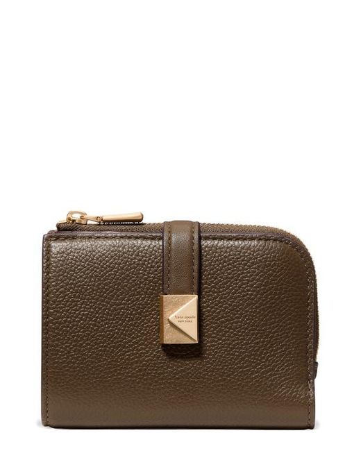 Kate Spade Brown Deco Pebbled Leather Bifold Wallet