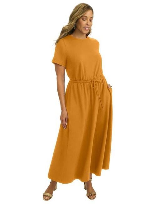 Jessica London Metallic Drawstring Maxi Dress