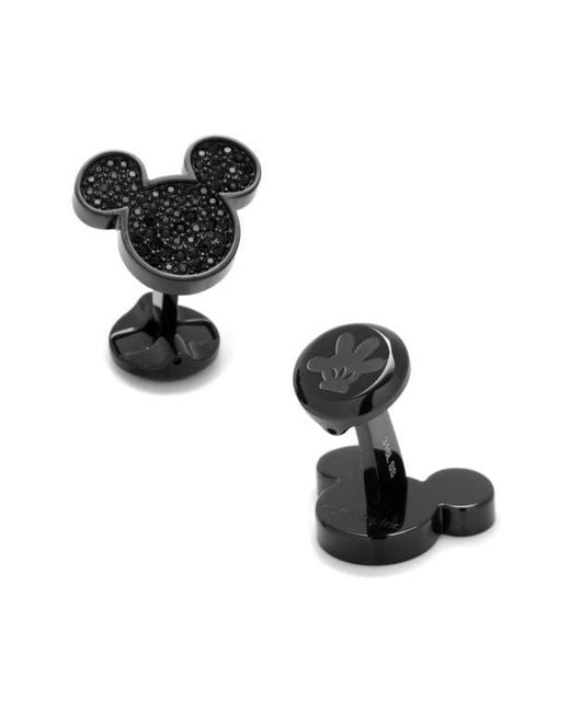 Cufflinks Inc. Black X Disney Mickey Crystal Cuff Links for men