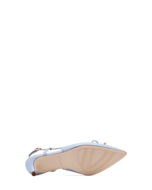 Clarks Blue Zarey Bow Pointed Toe Slingback Pump