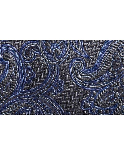 Canali Blue Paisley Silk & Cotton Tie for men
