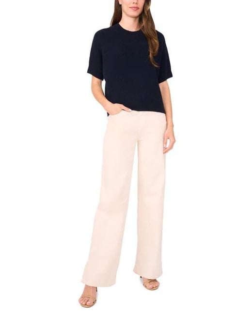 Halogen® Blue Short Sleeve Sweater