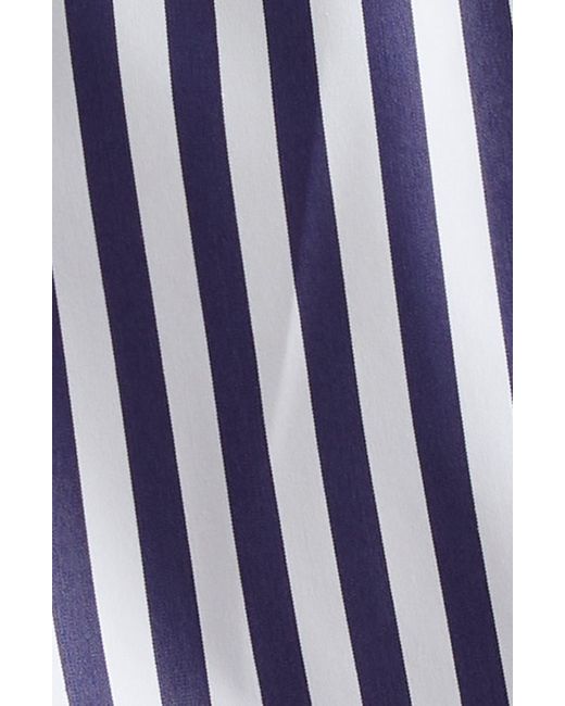 Sacai Blue Stripe Cotton Blend Poplin & Chiffon Dress