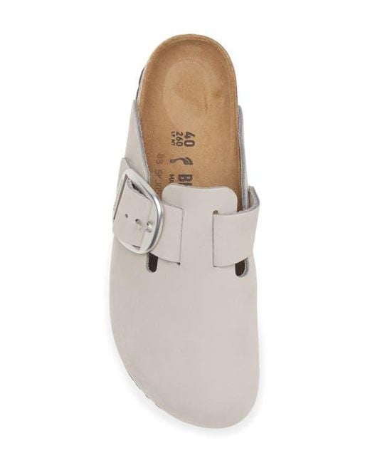 Birkenstock White Boston Big Buckle Clog