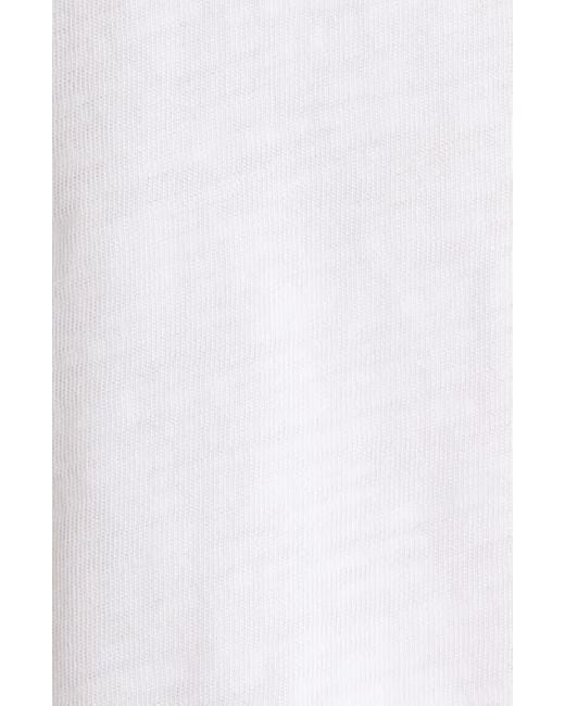 Nation Ltd White Camille Ruffle Sleeve Cotton T-Shirt