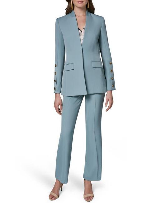 Donna Karan Blue Collarless Jacket