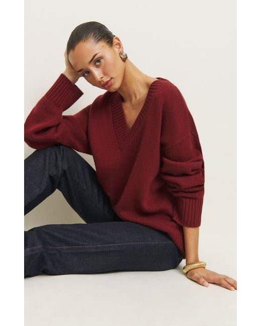 Reformation Red Jadey Oversize Cashmere Sweater