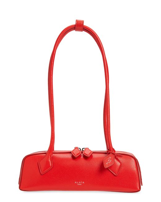 Alaïa Red Small Le Teckel Leather East/west Shoulder Bag