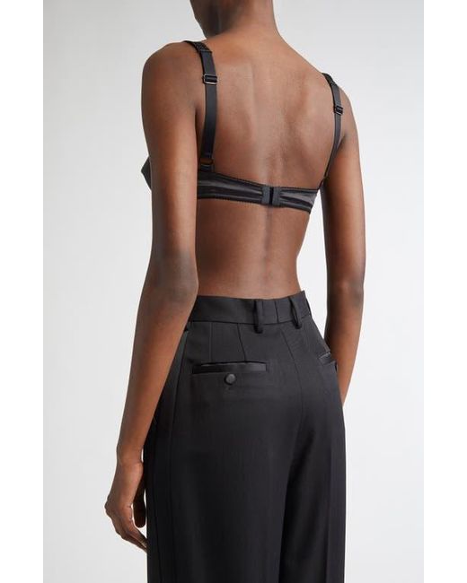 Dolce & Gabbana Black Underwire Stretch Silk Satin Balconette Bra