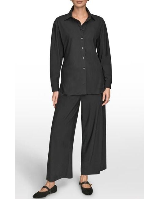 Donna Karan Black Front Button Shirt