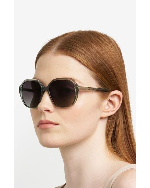 Fossil Gray 54Mm Gradient Rectangular Sunglasses