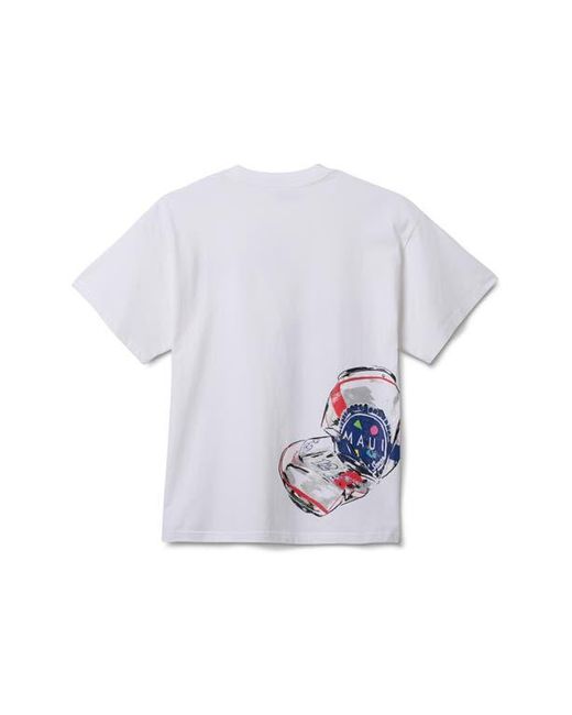 Maui & Sons White X Pabst Ribbon Can Puff Graphic T-Shirt for men