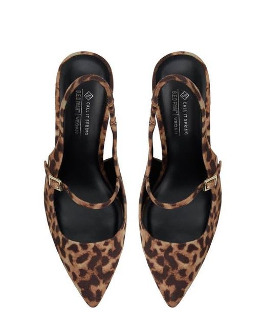 ALDO Brown Coquettte Slingback Pointed Toe Mary Jane Pump