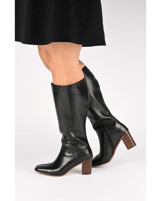 Journee Signature Black Tamori Leather Boot