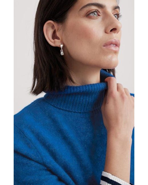 Seasalt Cornwall Blue Cloud Chasing Turtleneck Wool Blend Sweater