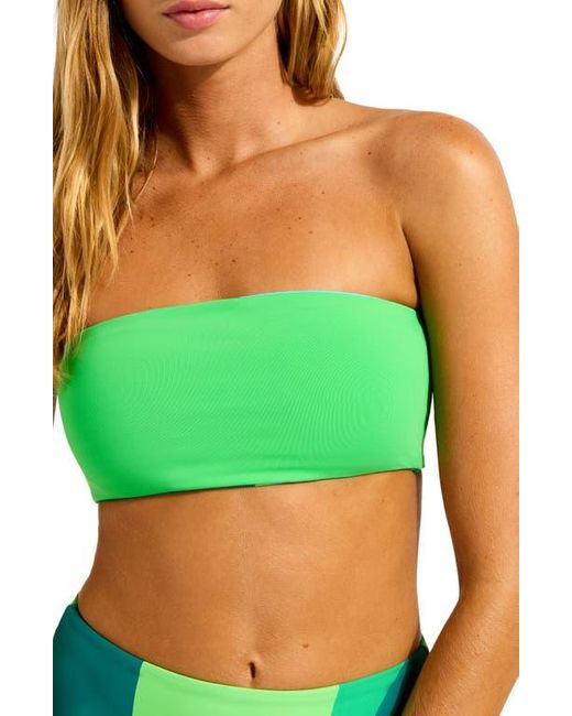 Seafolly Blue Reversible Strapless Tube Bikini Top