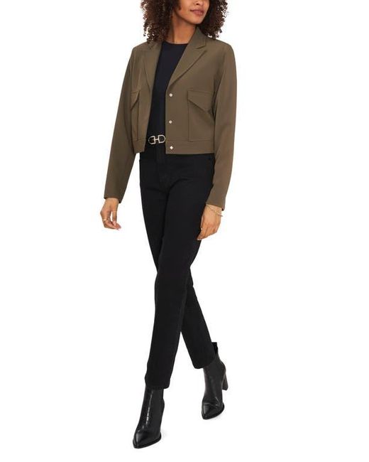 Vince Camuto Black Notched Lapel Crop Blazer