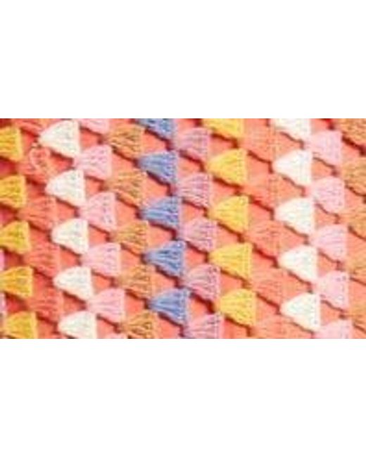 Saylor Orange Aule Sleeveless Crochet Midi Dress