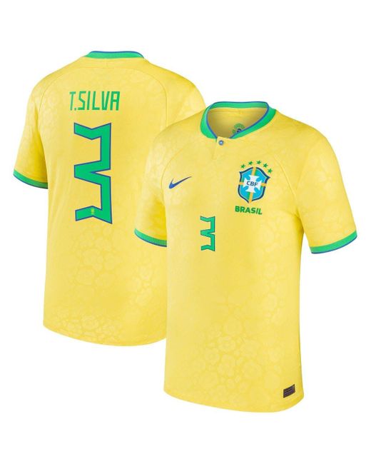Nike Thiago Silva Brazil National Team 2022/23 Replica Home Jersey At Nordstrom in Yellow for