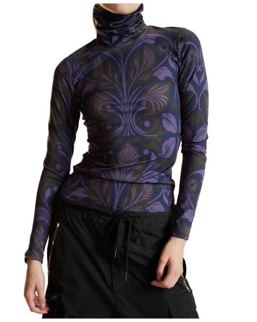 Cynthia Rowley Blue Turtle Neck Lycra Top