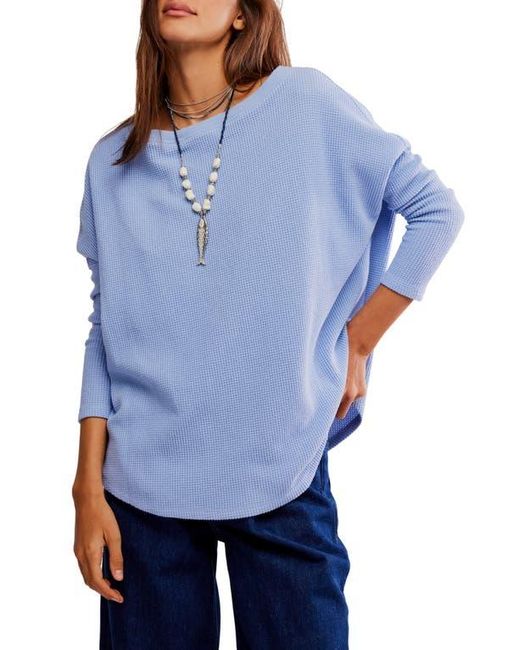 Free People Blue Latte Oversize Thermal Top