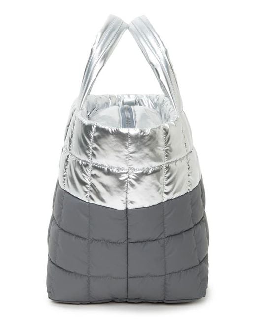 VEE COLLECTIVE Gray Medium Porter Quilted Recycled Nylon Tote