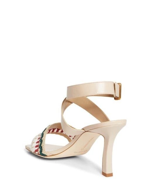 Manolo Blahnik Natural Mabeco Ankle Strap Sandal