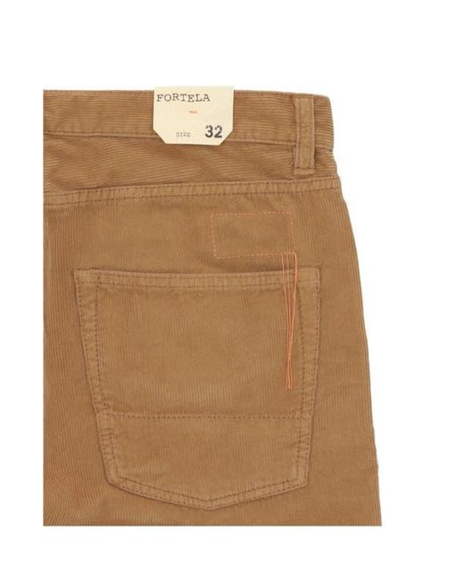 Fortela Brown 965 John 5-Pocket Corduroy Trousers for men