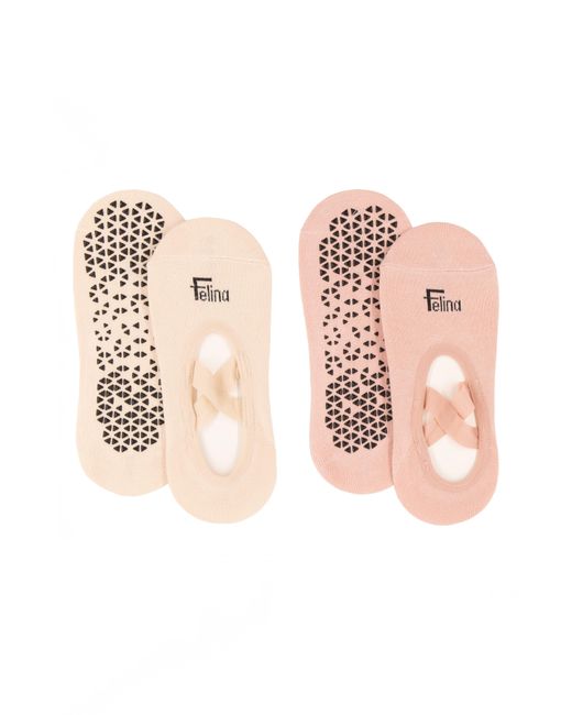 Felina Pink 2-Pack Pilates Socks