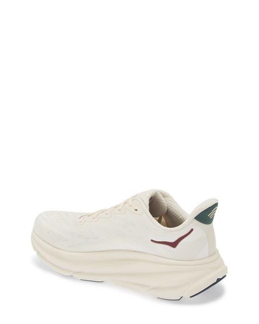 Hoka One One White Clifton 9 Running Shoe for men