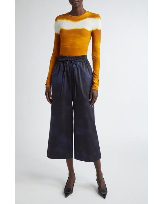 Jason Wu Blue Painted Stripe Long Sleeve Jersey Top