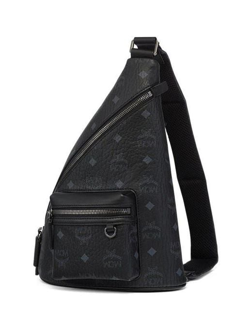 MCM Black Mini Aren Sling for men
