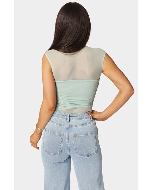 Bebe Multicolor Draped Knit Bodysuit