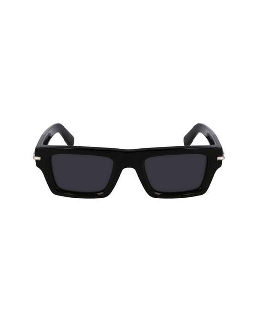 Ferragamo Black Prisma 50Mm Rectangular Sunglasses for men