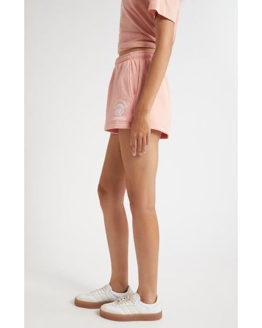 Sporty & Rich Pink California Emblem Disco Graphic Shorts