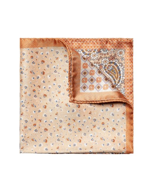 Eton of Sweden Pink Four-in-one Paisley Silk Pocket Square for men