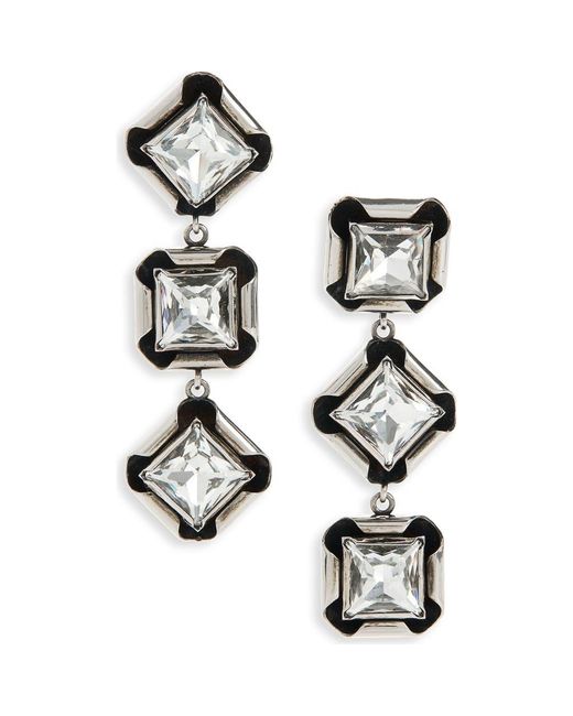 Givenchy Black Deconstructed Crystal Drop Earrings