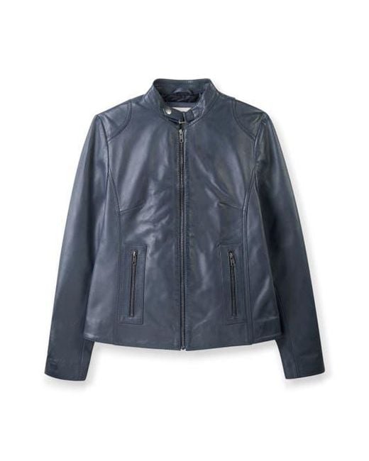 Celtic & Co. Blue Stand Collar Biker Jacket