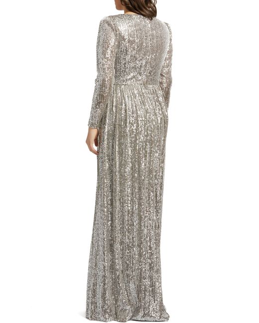sequin slit gown mac duggal