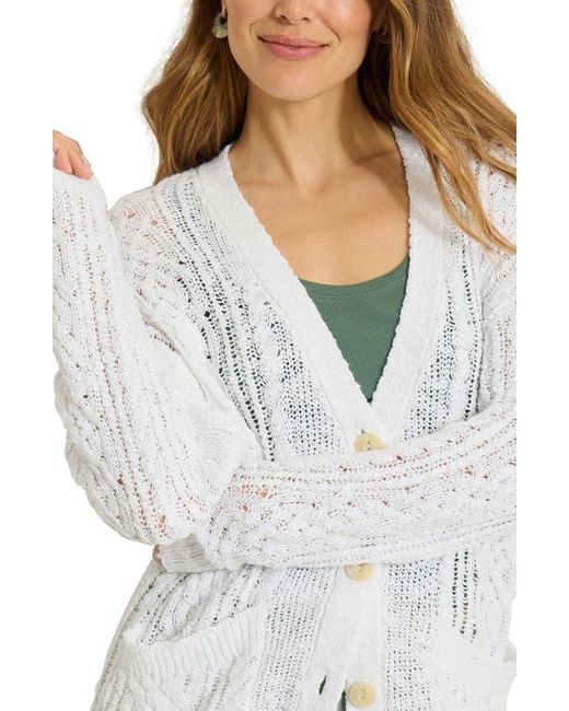 Tommy Bahama White Basalt Bay Cable Cardigan